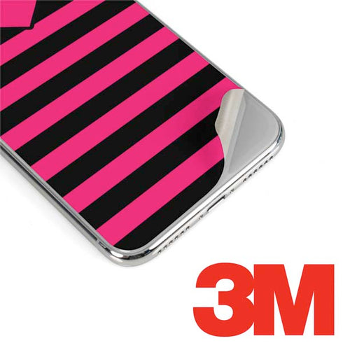 Polka Dots and Stripes Heart in Pink iPhone XR Skin
