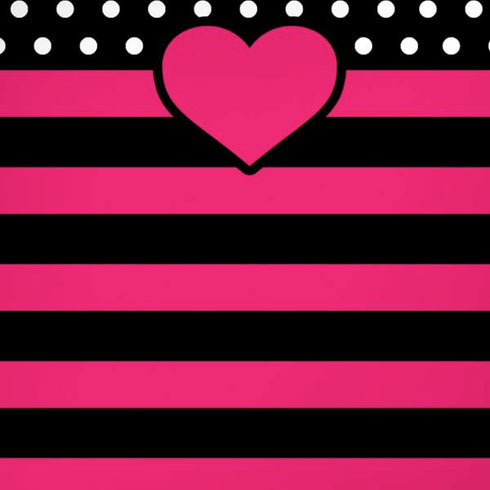 Polka Dots and Stripes Heart in Pink iPhone XR Skin