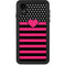 Polka Dots and Stripes Heart in Pink iPhone XR Waterproof Case