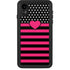 Polka Dots and Stripes Heart in Pink iPhone XR Waterproof Case