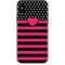 Polka Dots and Stripes Heart in Pink iPhone XS Skin
