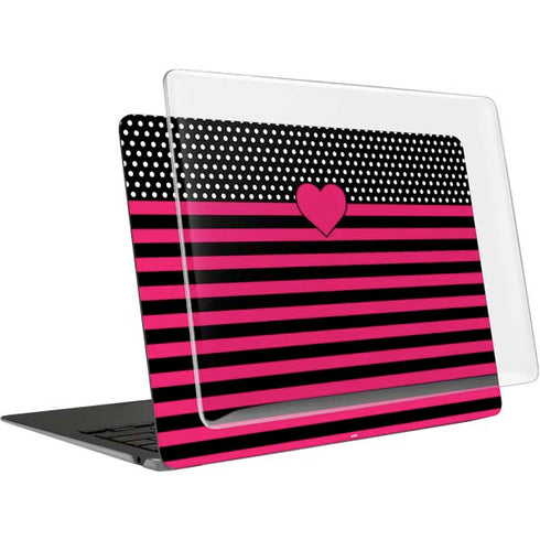 Polka Dots and Stripes Heart in Pink MacBook Air 13in (2020) Case plus Skin