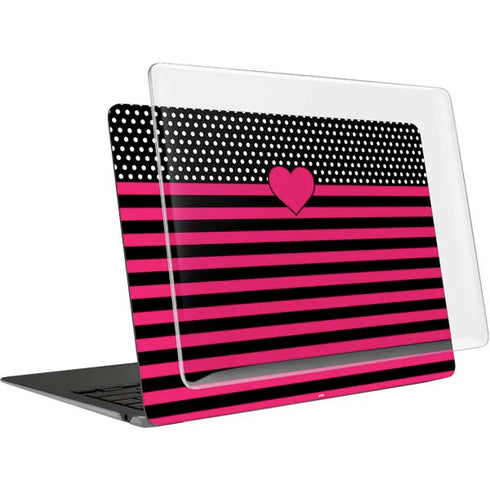Polka Dots and Stripes Heart in Pink MacBook Air 13in M1 (2021) Case plus Skin