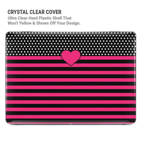 Polka Dots and Stripes Heart in Pink MacBook Air 13in M1 (2021) Case plus Skin