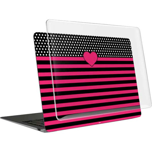 Polka Dots and Stripes Heart in Pink MacBook Air 15in (2023-2025) Case plus Skin