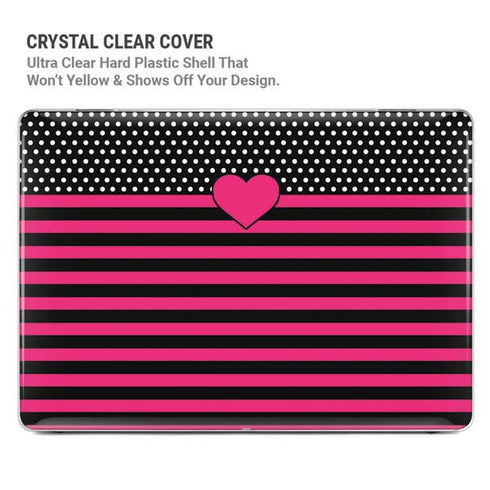 Polka Dots and Stripes Heart in Pink MacBook Pro 15in (2016-19) Case plus Skin