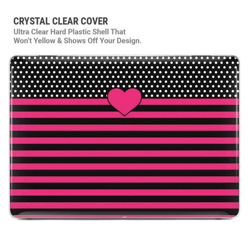 Polka Dots and Stripes Heart in Pink MacBook Pro 16in (2021-25) Case plus Skin