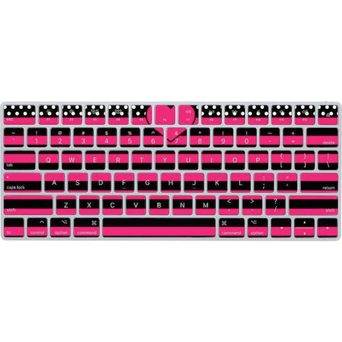 Polka Dots and Stripes Heart in Pink Magic Keyboard Skin