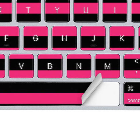 Polka Dots and Stripes Heart in Pink Magic Keyboard Skin
