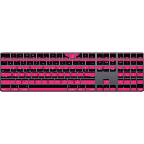 Polka Dots and Stripes Heart in Pink Magic Keyboard with Numeric Keypad Skin