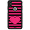 Polka Dots and Stripes Heart in Pink Otterbox Commuter iPhone Skin