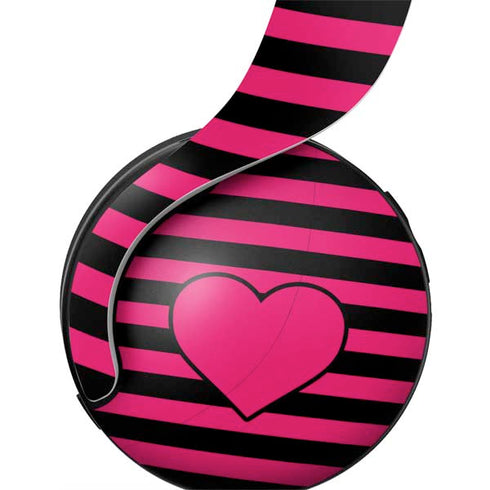 Polka Dots and Stripes Heart in Pink PULSE 3D Wireless Headset for PS5 Skin