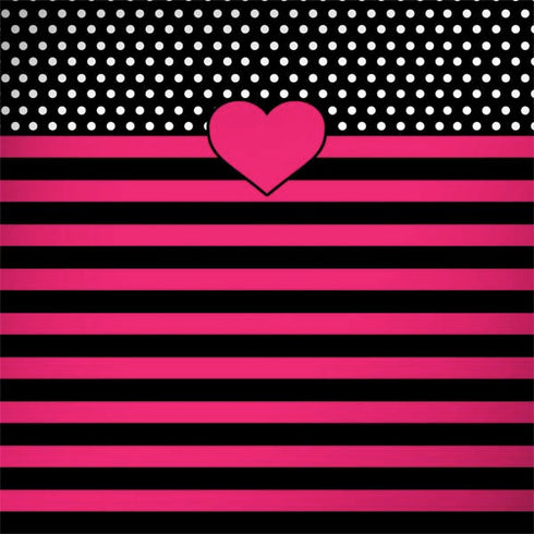 Polka Dots and Stripes Heart in Pink Surface Book 2 13.5in Skin