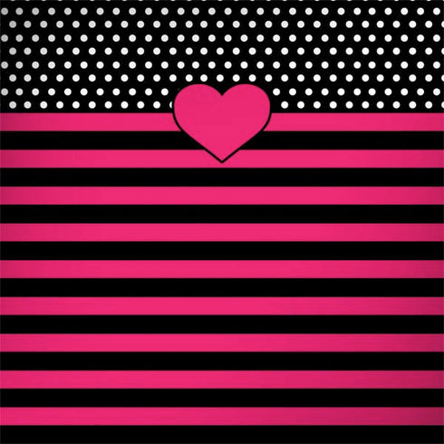 Polka Dots and Stripes Heart in Pink Surface Book 2 15in Skin