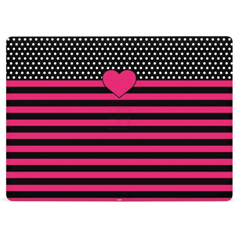 Polka Dots and Stripes Heart in Pink Surface Laptop 3 13.5in Skin