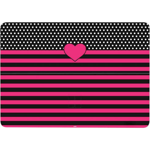 Polka Dots and Stripes Heart in Pink Surface Laptop Studio Skin