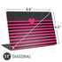 Polka Dots and Stripes Heart in Pink Universal Laptop 11in (8.8 x 6.2in) Skin