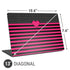 Polka Dots and Stripes Heart in Pink Universal Laptop 13in (10.6 x 7.6in) Skin