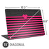 Polka Dots and Stripes Heart in Pink Universal Laptop 15in (12.2 x 8.8in) Skin