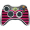 Polka Dots and Stripes Heart in Pink Xbox 360 Wireless Controller Skin