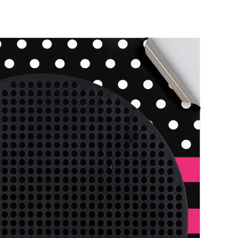 Polka Dots and Stripes Heart in Pink Xbox Series S Console Skin