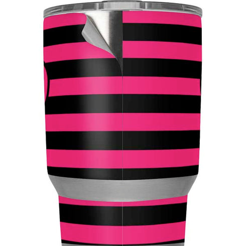 Polka Dots and Stripes Heart in Pink Yeti 20oz Tumbler Skin