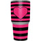 Polka Dots and Stripes Heart in Pink Yeti 30oz Rambler Tumbler Skin