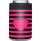 Polka Dots and Stripes Heart in Pink Yeti Colster Can Insulator Skin