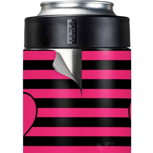 Polka Dots and Stripes Heart in Pink Yeti Colster Can Insulator Skin
