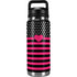 Polka Dots and Stripes Heart in Pink YETI Rambler 26oz Bottle Skin