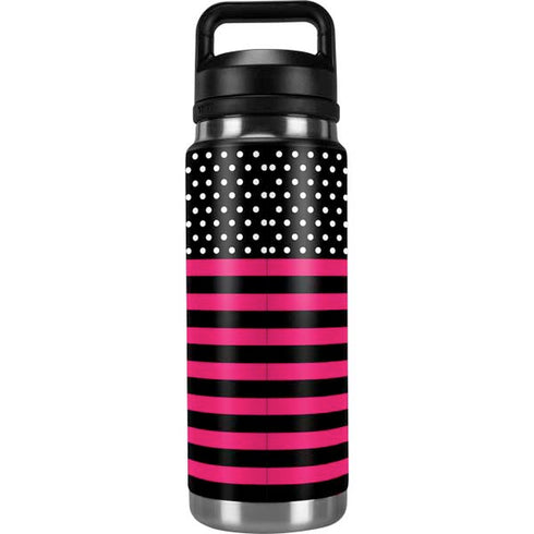 Polka Dots and Stripes Heart in Pink YETI Rambler 26oz Bottle Skin