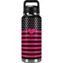 Polka Dots and Stripes Heart in Pink YETI Rambler 36oz Bottle Skin