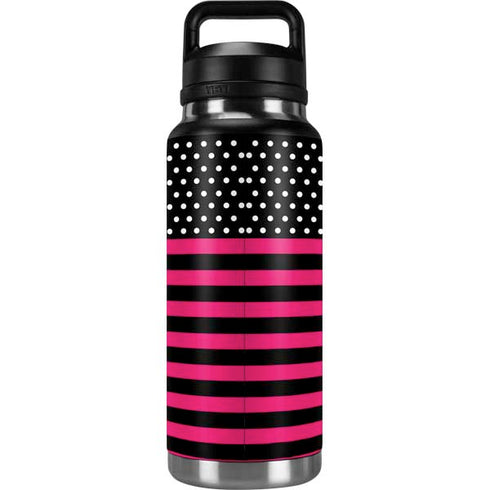 Polka Dots and Stripes Heart in Pink YETI Rambler 36oz Bottle Skin