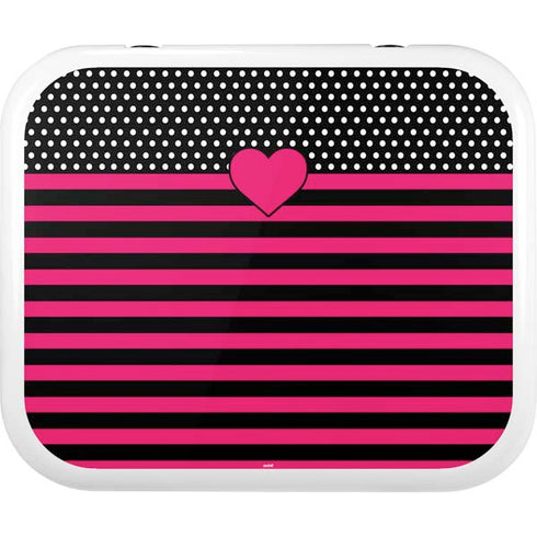 Polka Dots and Stripes Heart in Pink YETI Roadie 24 Hard Cooler Skin