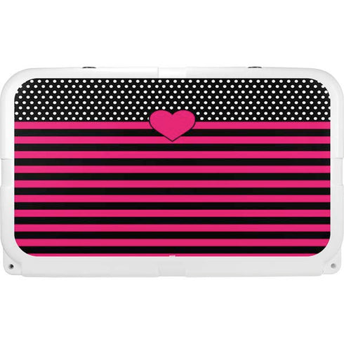 Polka Dots and Stripes Heart in Pink YETI Tundra 45 Hard Cooler Skin