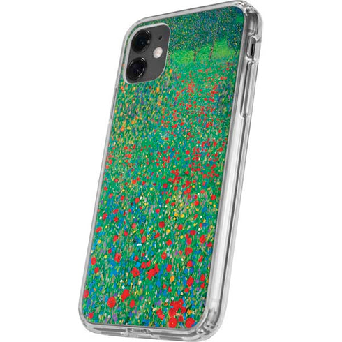 Poppy Field by Gustav Klimt iPhone 11 Clear Case