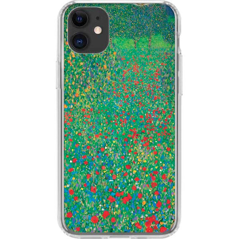Poppy Field by Gustav Klimt iPhone 11 Clear Case