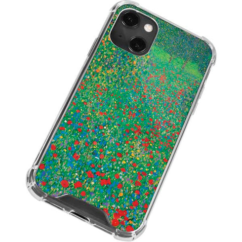 Poppy Field by Gustav Klimt iPhone 15 Plus Clear Case
