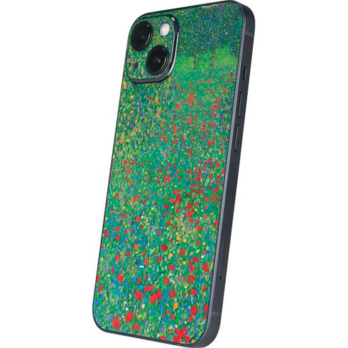 Poppy Field by Gustav Klimt iPhone 15 Plus Skin