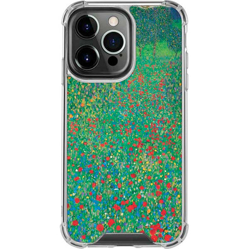 Gustav Klimt Poppy Field iPhone 14 Pro Clear Case