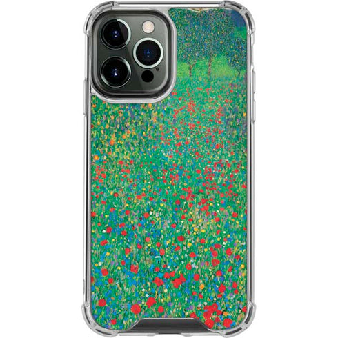 Gustav Klimt Poppy Field iPhone 14 Pro Max Clear Case