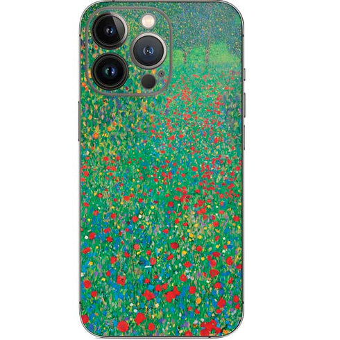 Poppy Field by Gustav Klimt iPhone 15 Pro Skin