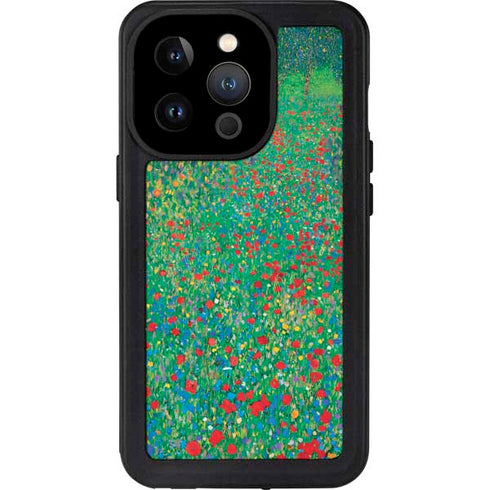 Gustav Klimt Poppy Field iPhone 14 Pro Waterproof Case