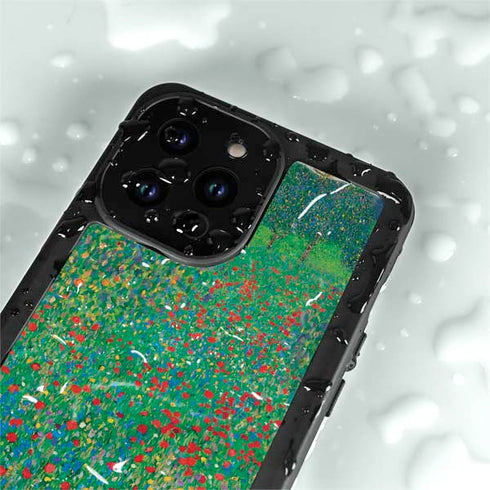 Gustav Klimt Poppy Field iPhone 14 Pro Waterproof Case