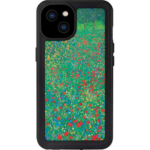 Poppy Field by Gustav Klimt iPhone 15 Plus Waterproof Case