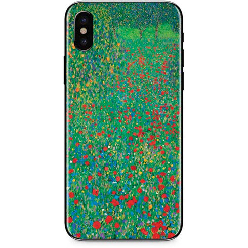 Gustav Klimt Poppy Field iPhone X Skin