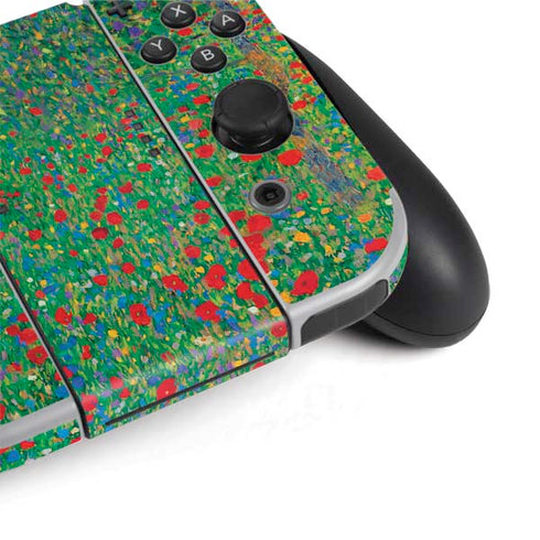 Gustav Klimt Poppy Field Nintendo Switch OLED (2021) Skin
