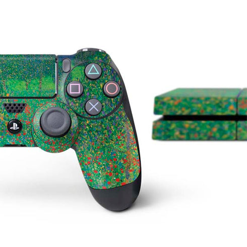 Gustav Klimt Poppy Field PS4 Console and Controller Bundle Skin