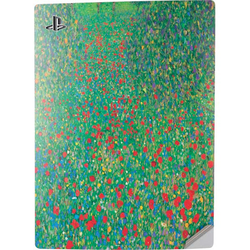 Gustav Klimt Poppy Field PS5 Digital Edition Console Skin