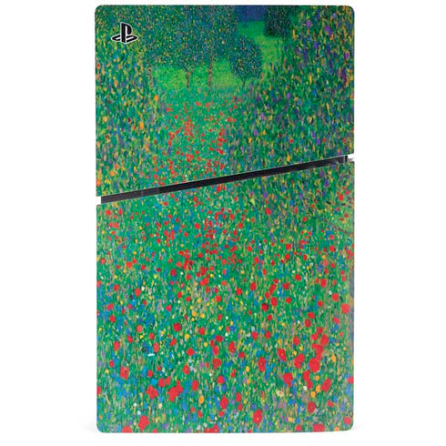 Poppy Field by Gustav Klimt PS5 Slim Disk Console Skin
